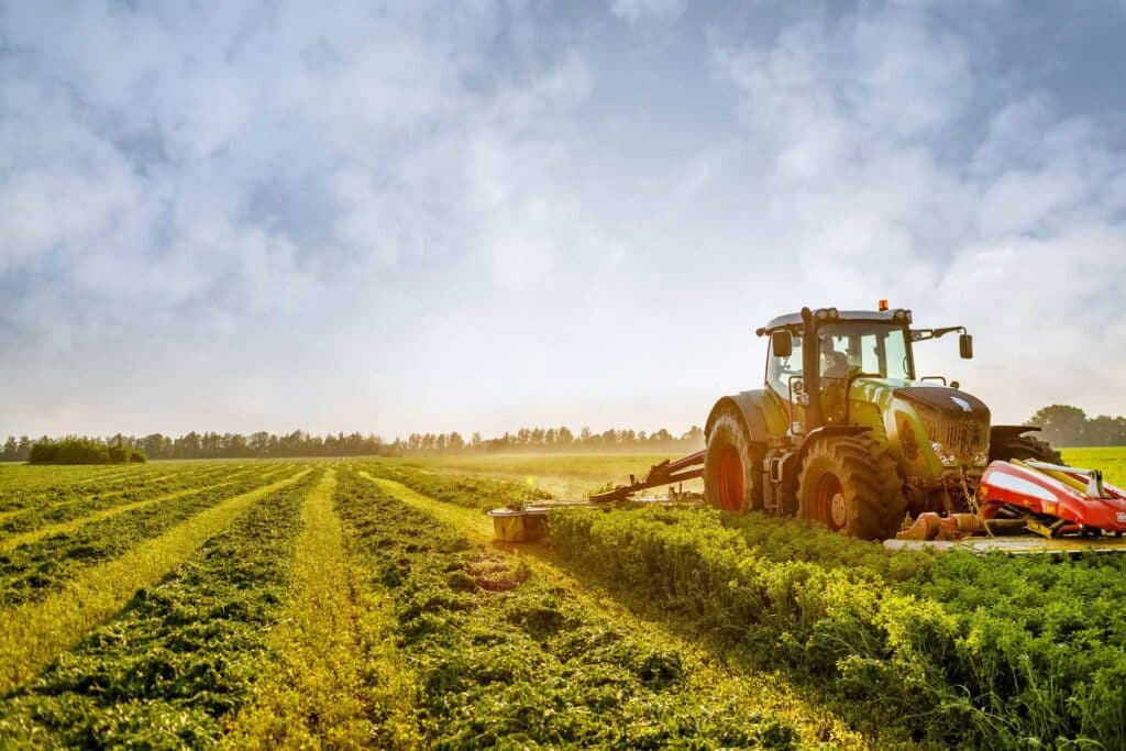 tractor makes harvesting hay animals farm-Ohana Farms